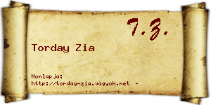 Torday Zia névjegykártya